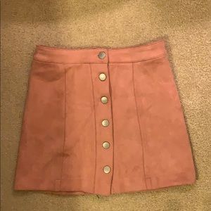 Pink Suede Skirt
